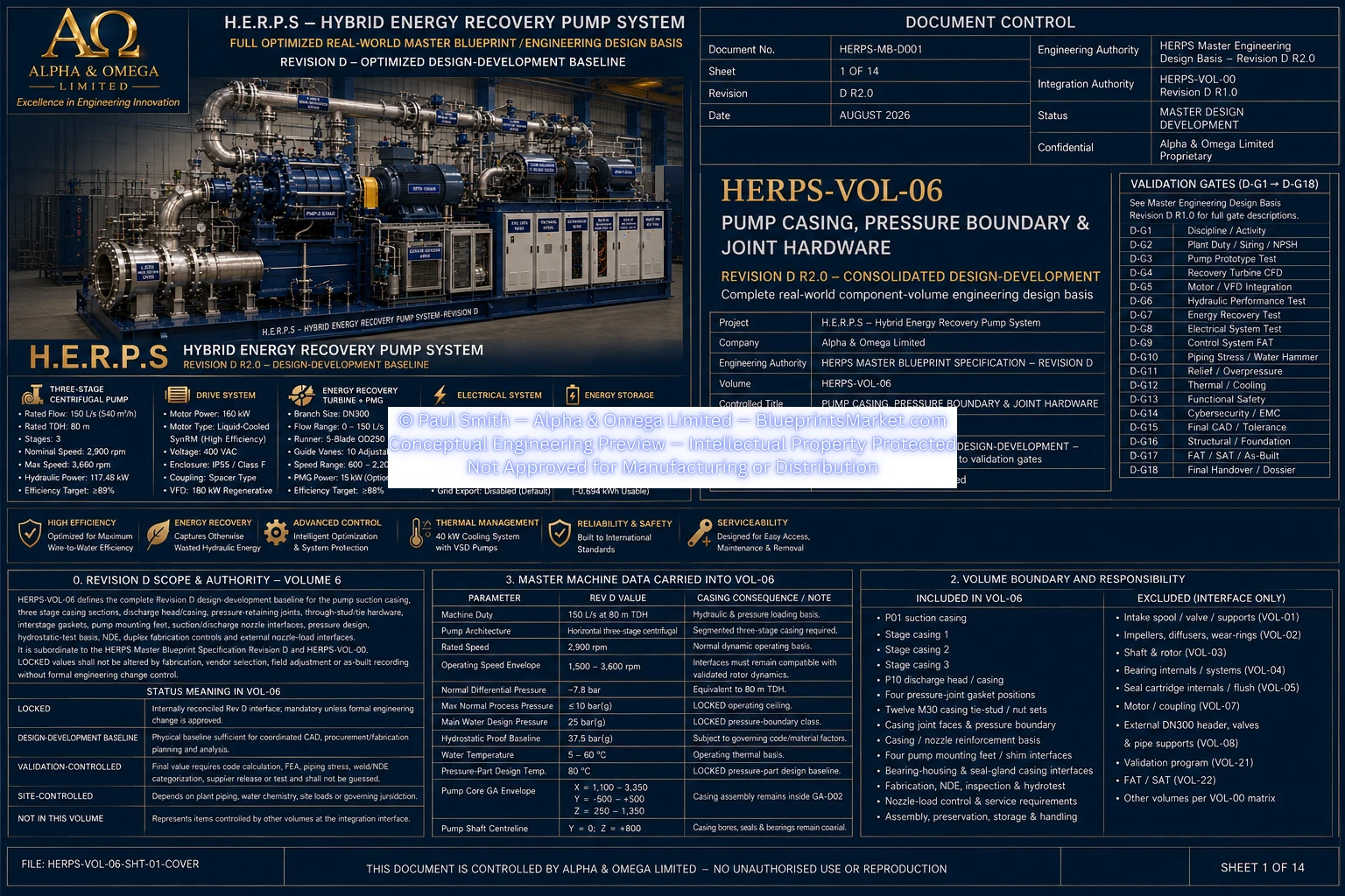 HERPS VOL 06 PUMP CASING PRESSURE BOUNDARY AND JOINT HARDWARE SHEET 1 OF 14 REV D R2.0