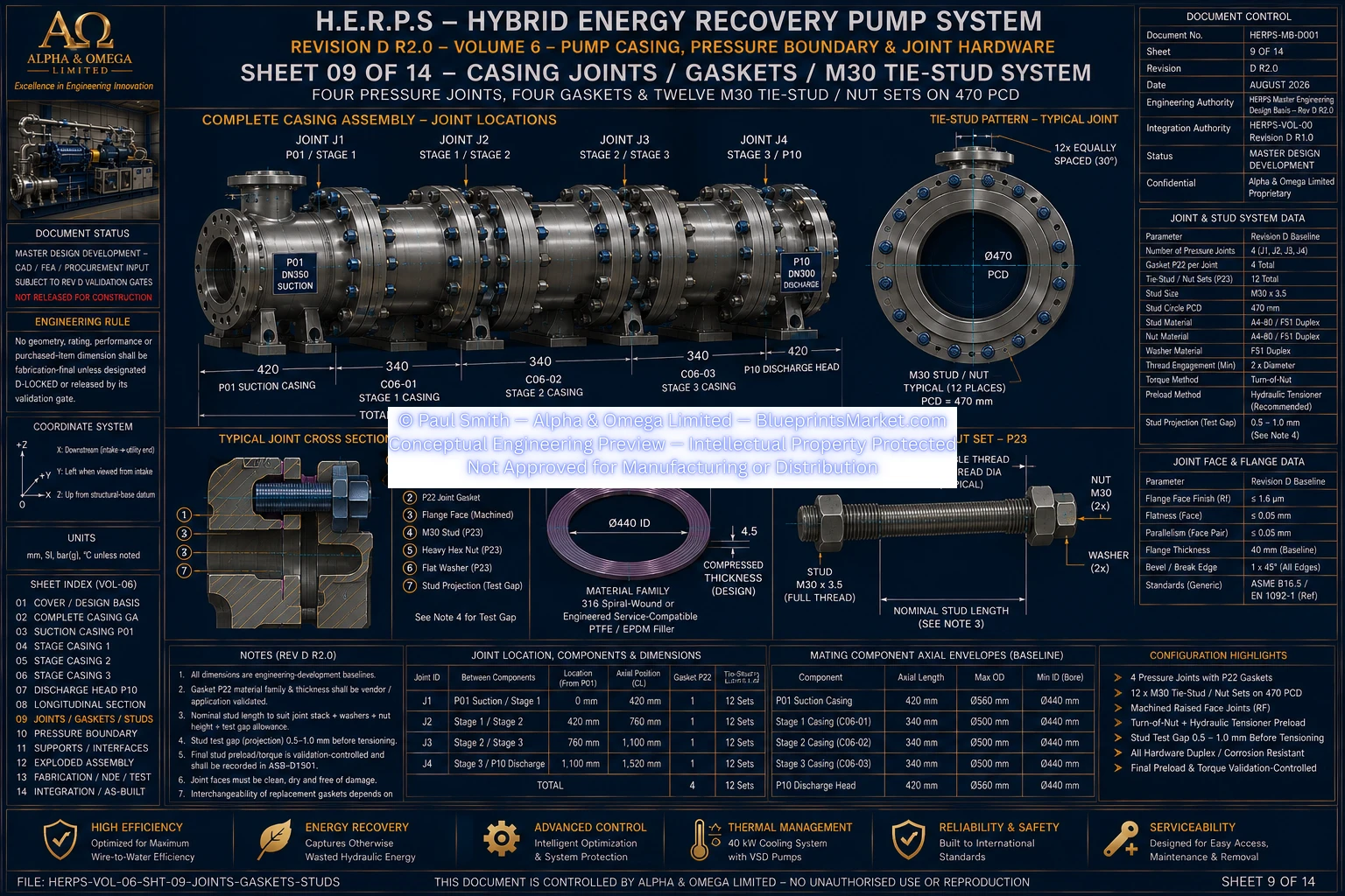 HERPS VOL 06 PUMP CASING PRESSURE BOUNDARY AND JOINT HARDWARE SHEET 9 OF 14 REV D R2.0